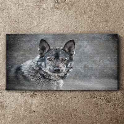 Tablou canvas Portretul unui câine gri