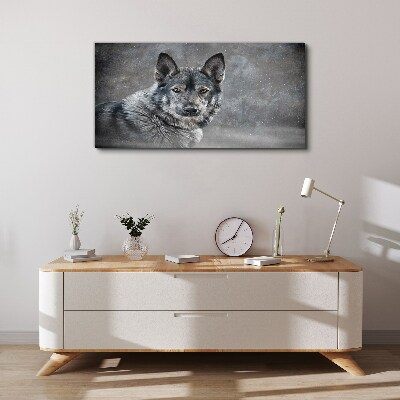 Tablou canvas Portretul unui câine gri