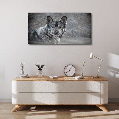 Tablou canvas Zăpadă de iarnă Animal lup Câine
