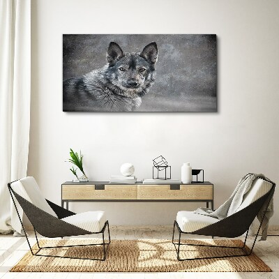 Tablou canvas Portretul unui câine gri
