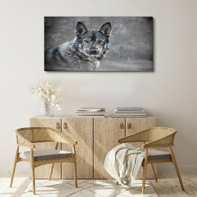 Tablou canvas Zăpadă de iarnă Animal lup Câine