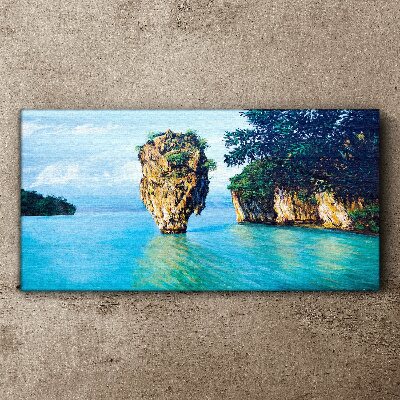 Tablou canvas Un golf liniștit cu o stâncă înaltă