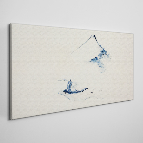 Tablou canvas Peisaj montan liniștit cu o barcă