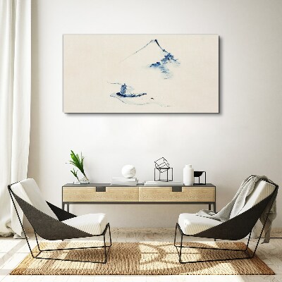 Tablou canvas Peisaj montan liniștit cu o barcă
