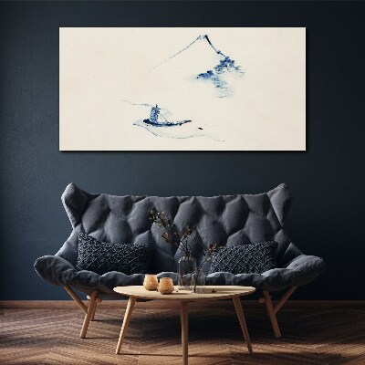 Tablou canvas Peisaj montan liniștit cu o barcă