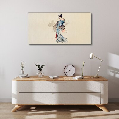 Tablou canvas Geisha în kimono tradițional