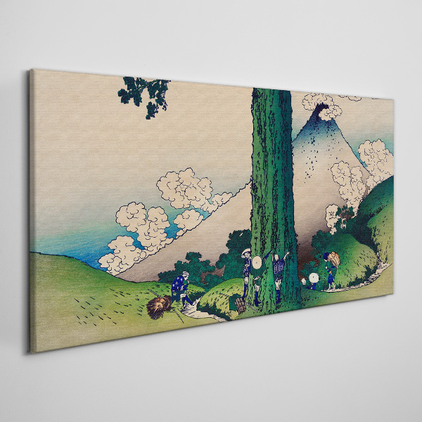 Tablou canvas Sat japonez cu un vulcan