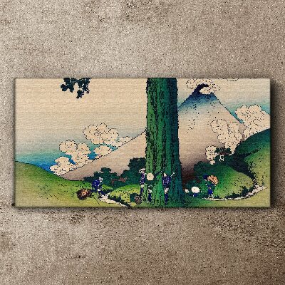Tablou canvas Sat japonez cu un vulcan