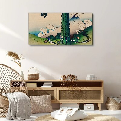 Tablou canvas Sat japonez cu un vulcan