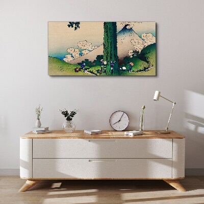 Tablou canvas Sat japonez cu un vulcan