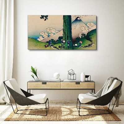 Tablou canvas Sat japonez cu un vulcan