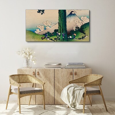 Tablou canvas Sat japonez cu un vulcan