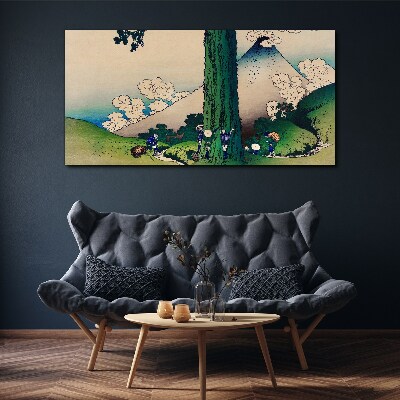 Tablou canvas Sat japonez cu un vulcan