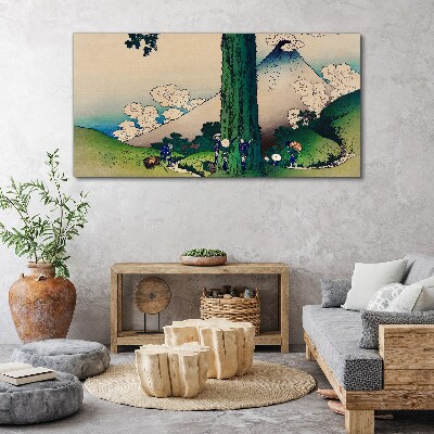 Tablou canvas Sat japonez cu un vulcan