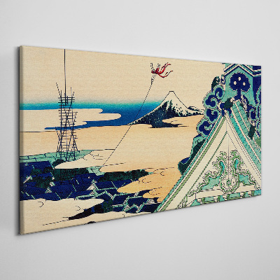 Tablou canvas Peisaj de iarnă cu un zmeu