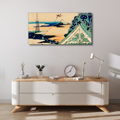 Tablou canvas Peisaj de iarnă cu un zmeu