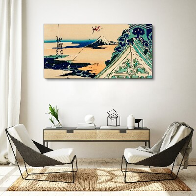 Tablou canvas Peisaj de iarnă cu un zmeu