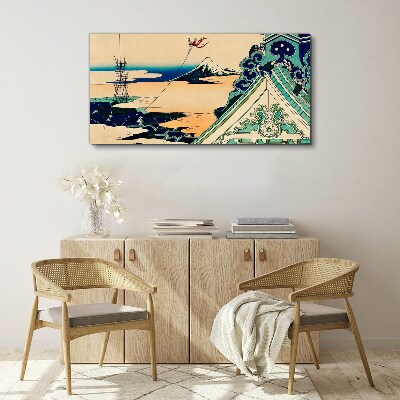 Tablou canvas Peisaj de iarnă cu un zmeu