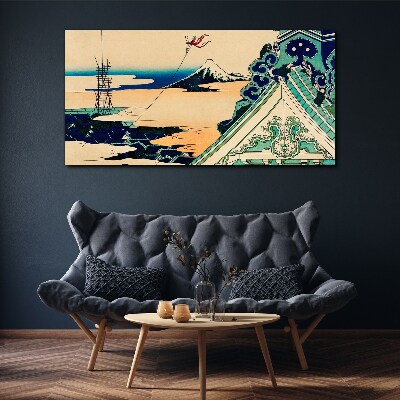 Tablou canvas Peisaj de iarnă cu un zmeu