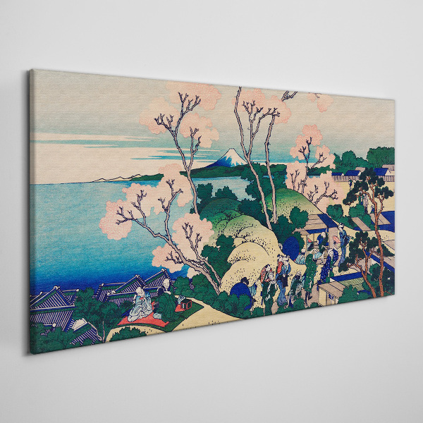 Tablou canvas Peisaj de primăvară cu Muntele Fuji
