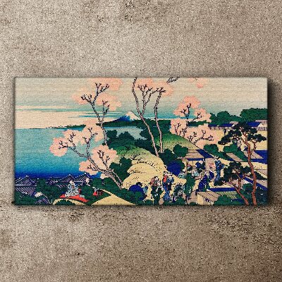Tablou canvas Peisaj de primăvară cu Muntele Fuji