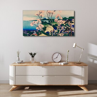 Tablou canvas Peisaj de primăvară cu Muntele Fuji