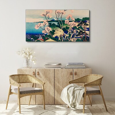Tablou canvas Peisaj de primăvară cu Muntele Fuji