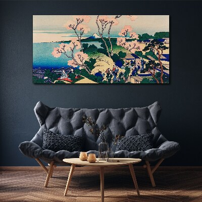 Tablou canvas Peisaj de primăvară cu Muntele Fuji