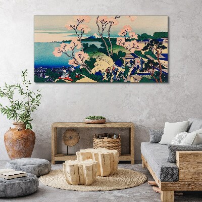 Tablou canvas Peisaj de primăvară cu Muntele Fuji
