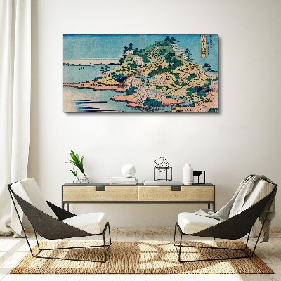 Tablou canvas Peisaj montan cu copaci înfloriți