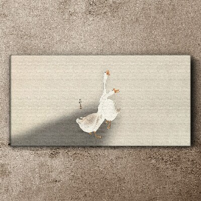 Tablou canvas Gâște pe un fundal minimalist