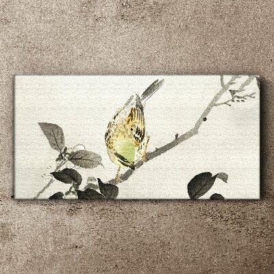 Tablou canvas Pasăre de aur pe o ramură