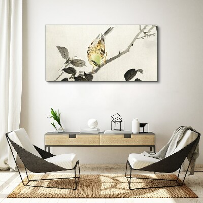 Tablou canvas Pasăre de aur pe o ramură