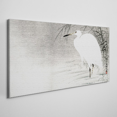 Tablou canvas Macara albă într-un peisaj cețos