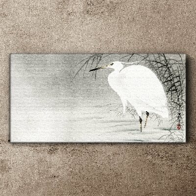 Tablou canvas Macara albă într-un peisaj cețos