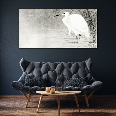 Tablou canvas Macara albă într-un peisaj cețos