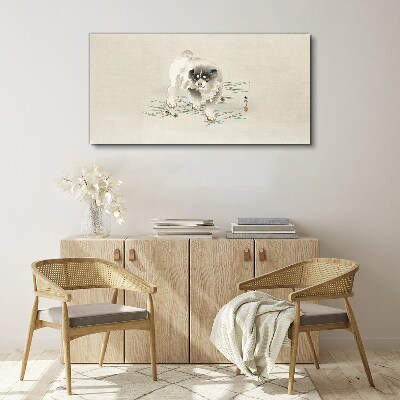 Tablou canvas Câine pe fundalul iarbă