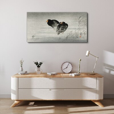 Tablou canvas Două rațe pe apă calmă