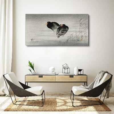 Tablou canvas Două rațe pe apă calmă