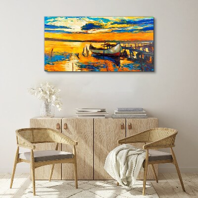 Tablou canvas Ora de aur la lac