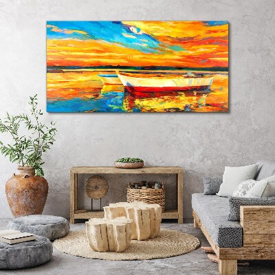 Tablou canvas Reflecții aurii pe apă
