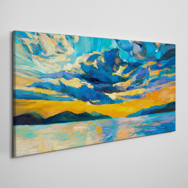 Tablou canvas Apus peste un lac linistit