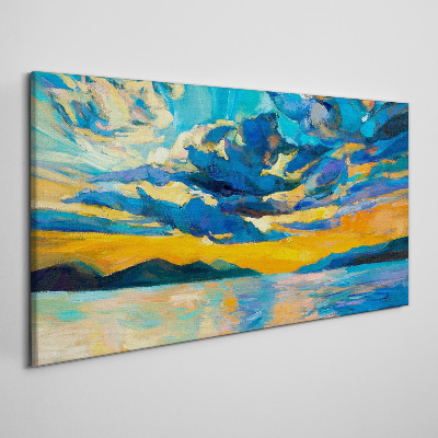 Tablou canvas Apus peste un lac linistit