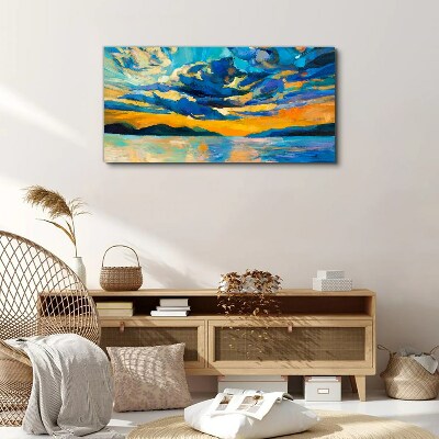 Tablou canvas Apus peste un lac linistit