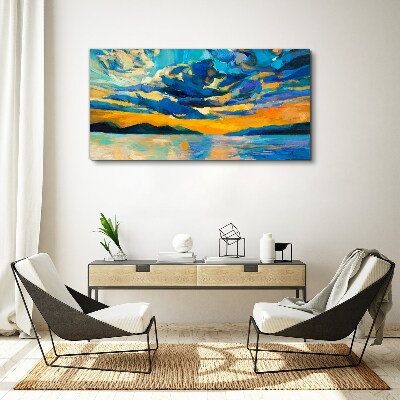 Tablou canvas Apus peste un lac linistit