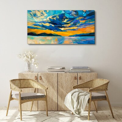 Tablou canvas Apus peste un lac linistit