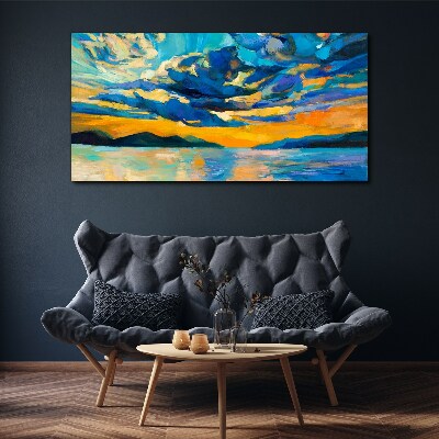 Tablou canvas Apus peste un lac linistit