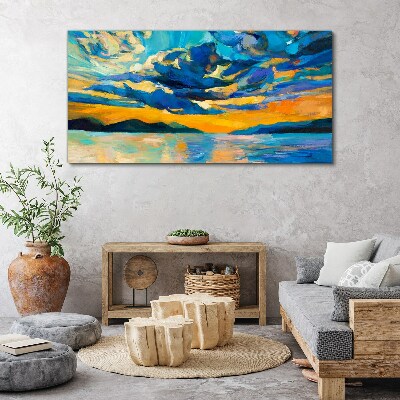 Tablou canvas Apus peste un lac linistit
