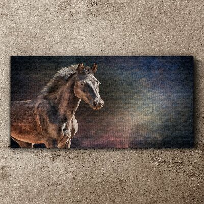Tablou canvas Portretul unui cal pe un fundal abstract