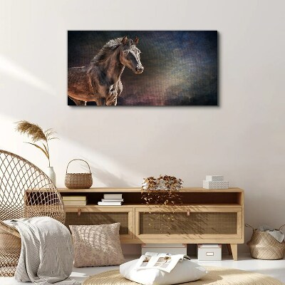 Tablou canvas Portretul unui cal pe un fundal abstract